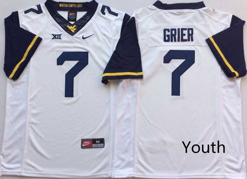 Youth West Virginia Mountaineers 7 Will Grier White Nike College Football Jersey,We sell and wholesale Youth West Virginia Mountaineers 7 Will Grier White Nike College Football Jersey on line form chian!